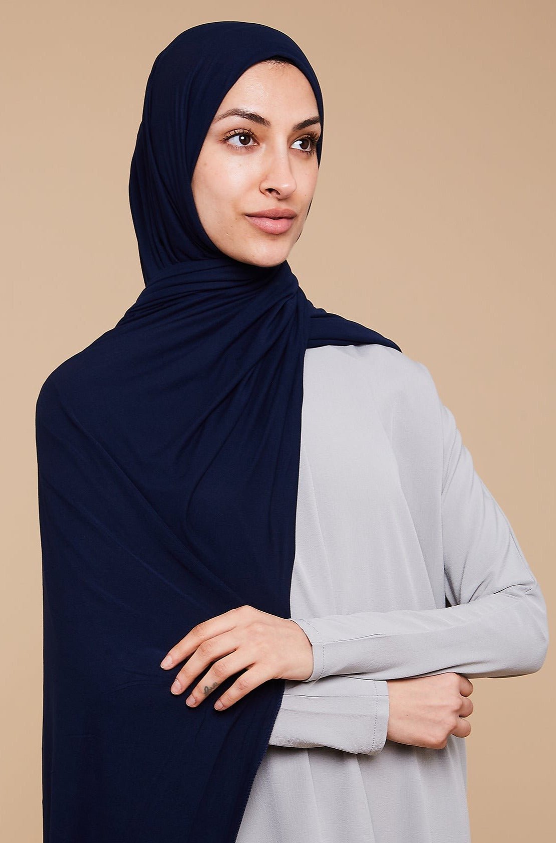 Voile jersey doux - Bleu Egyptien - CAVE LONDON