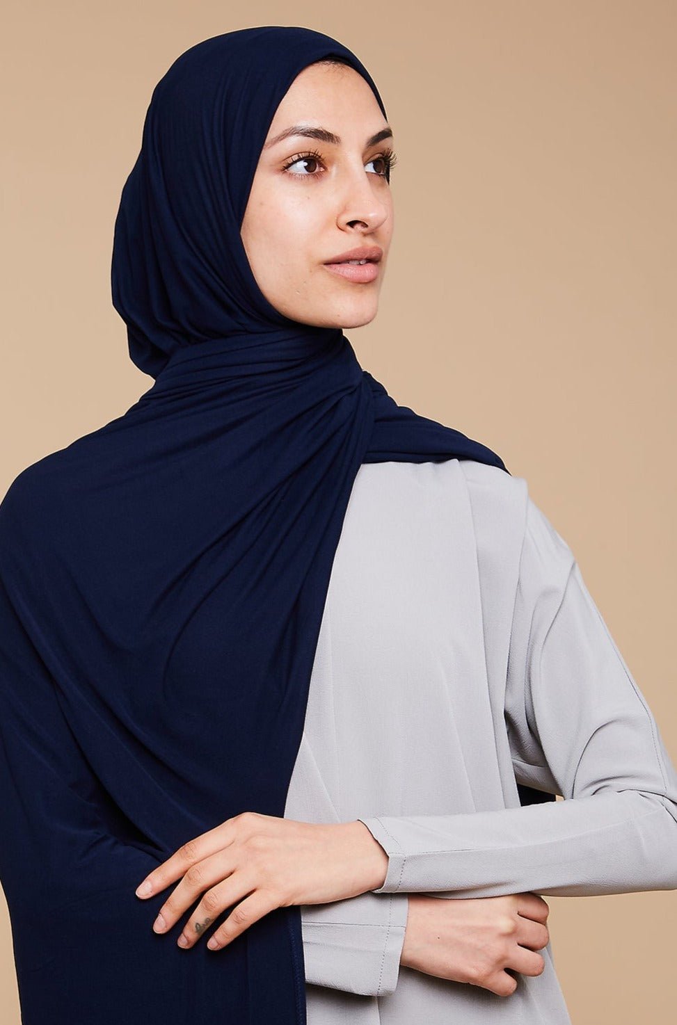 Voile jersey doux - Bleu Egyptien - CAVE LONDON
