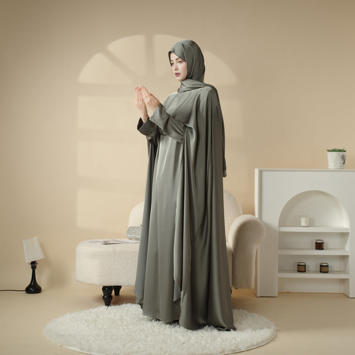 Abaya de mariage 3 pièces (Pré-commande 20 jours) - Mariam's collection