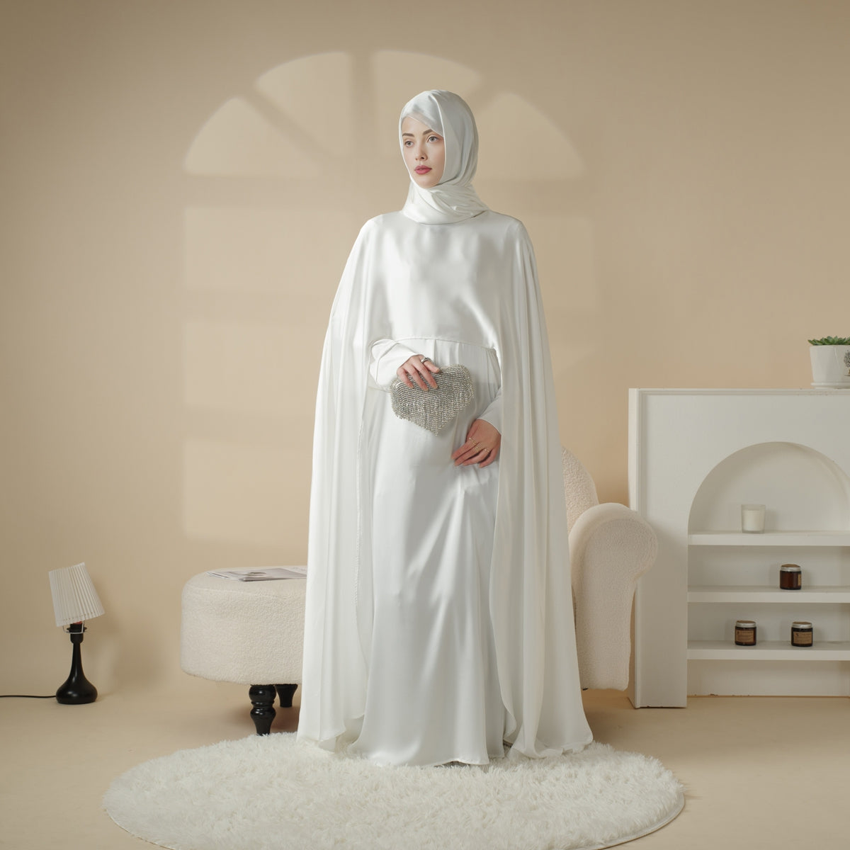 Abaya de mariage 3 pièces (Pré-commande 20 jours) - Mariam's collection