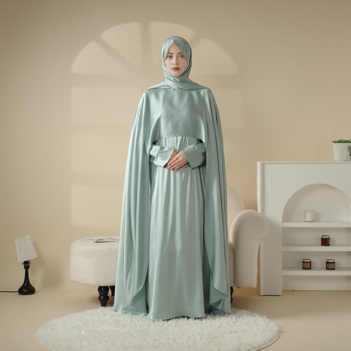 Abaya de mariage 3 pièces (Pré-commande 20 jours) - Mariam's collection