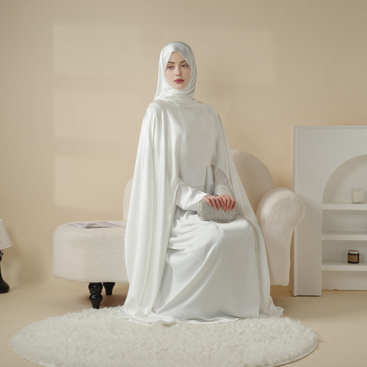 Abaya de mariage 3 pièces (Pré-commande 20 jours) - Mariam's collection