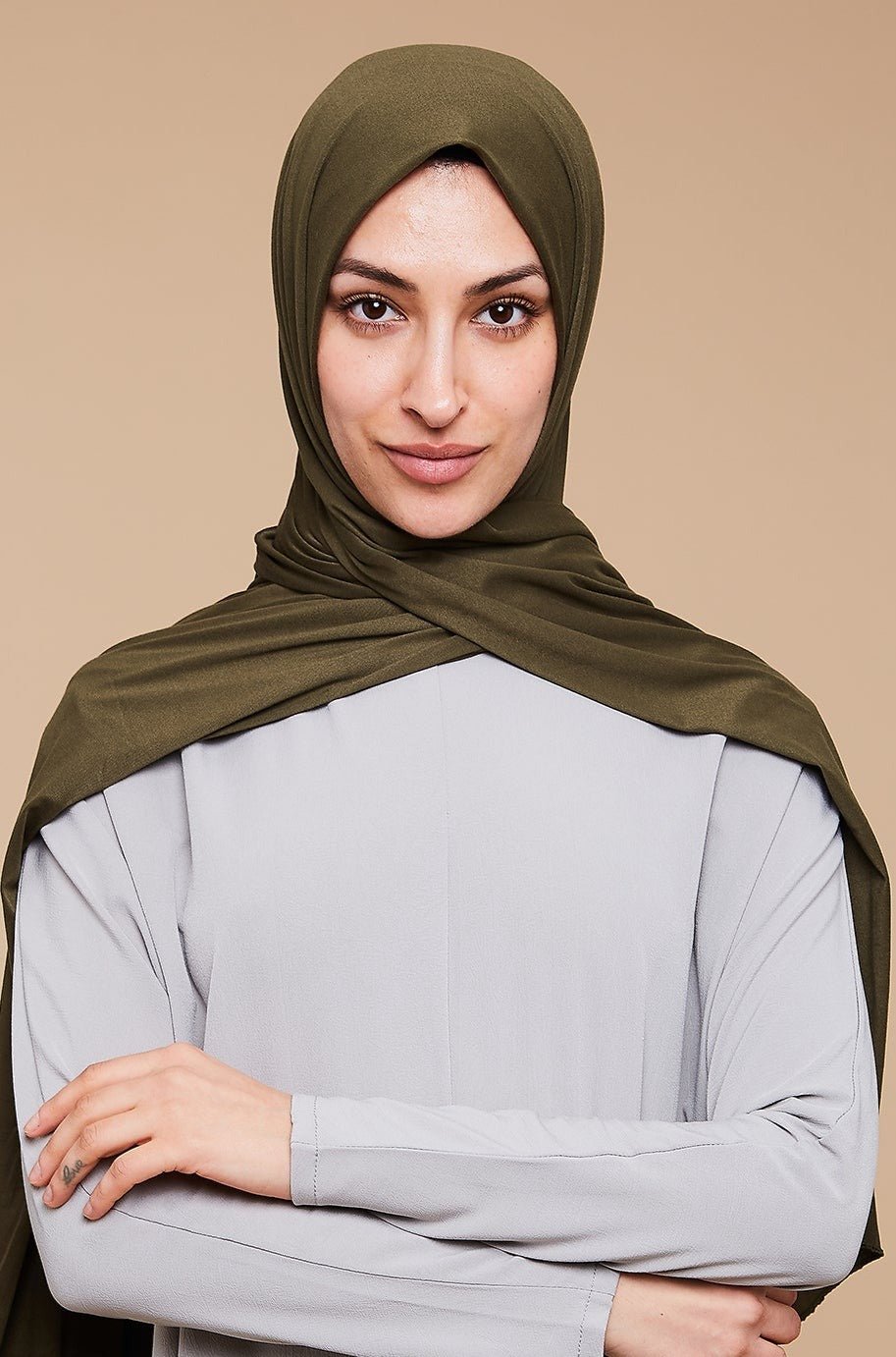 Voile jersey doux- Khaki - CAVE LONDON