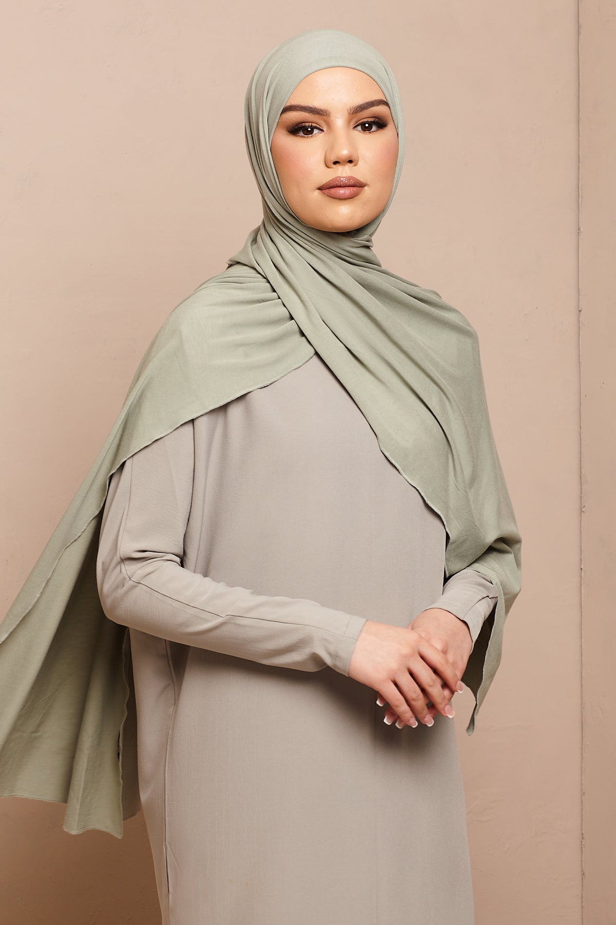 Voile jersey bamboo- Khaki clair - CAVE LONDON