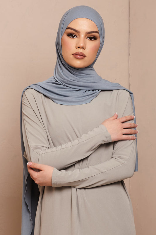 Voile jersey bamboo- Bleu - CAVE LONDON