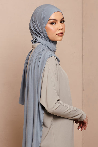 Voile jersey bamboo- Bleu - CAVE LONDON