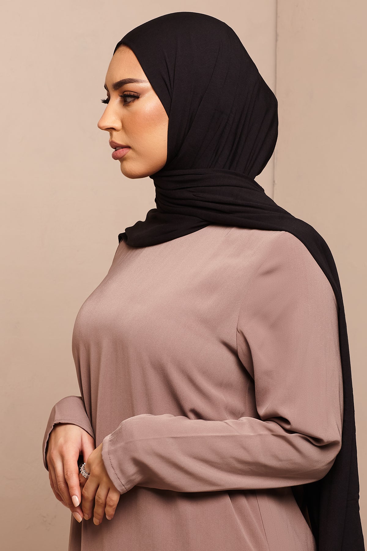 Voile jersey bamboo- Noir - CAVE LONDON