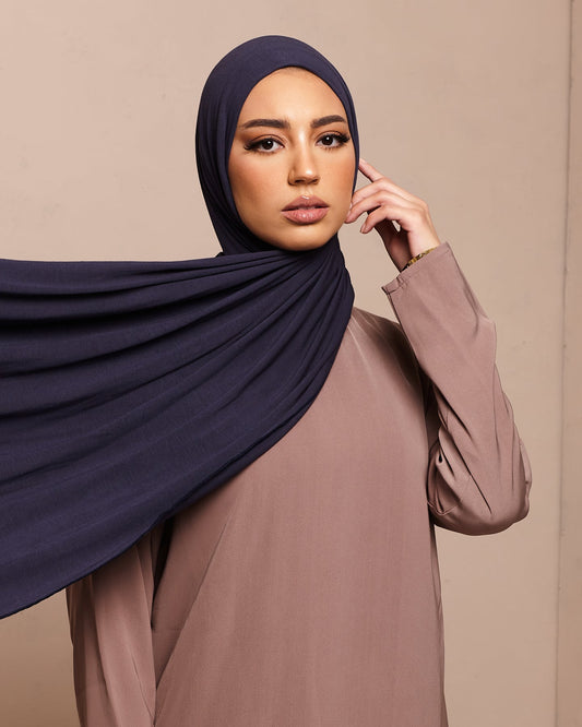 Voile jersey bamboo- Bleu marine - CAVE LONDON