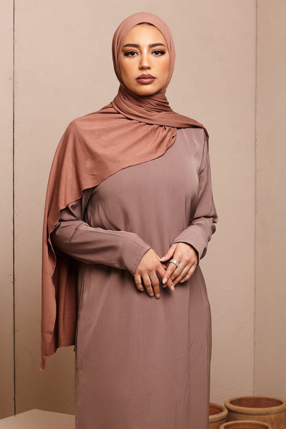 Voile jersey bamboo- Mocha rose - CAVE LONDON