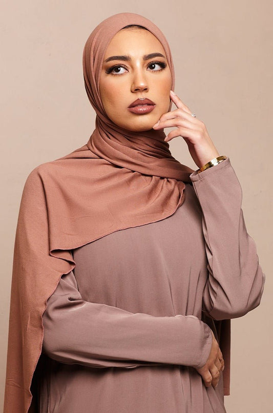 Voile jersey bamboo- Mocha rose - CAVE LONDON