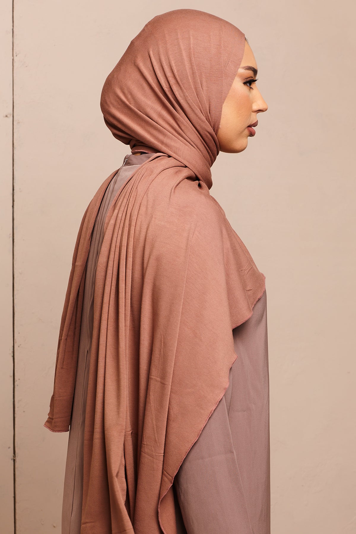 Voile jersey bamboo- Mocha rose - CAVE LONDON