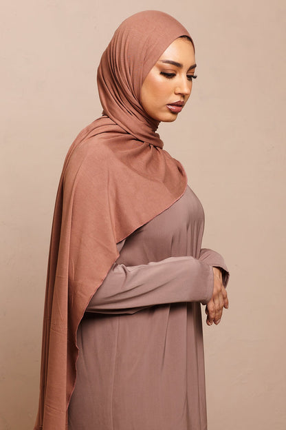 Voile jersey bamboo- Mocha rose - CAVE LONDON