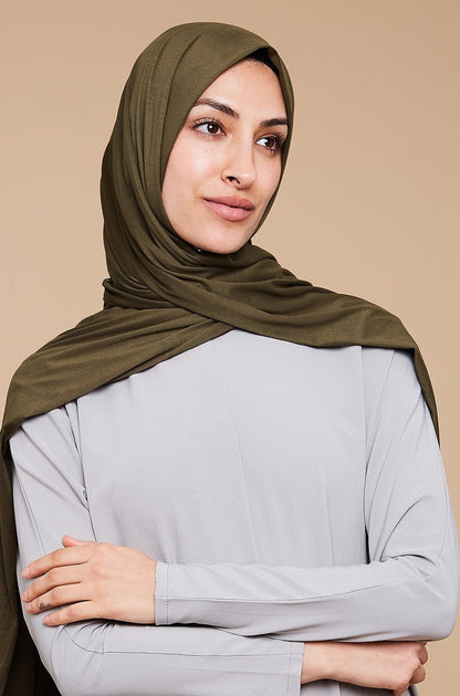 Voile jersey doux- Khaki - CAVE LONDON