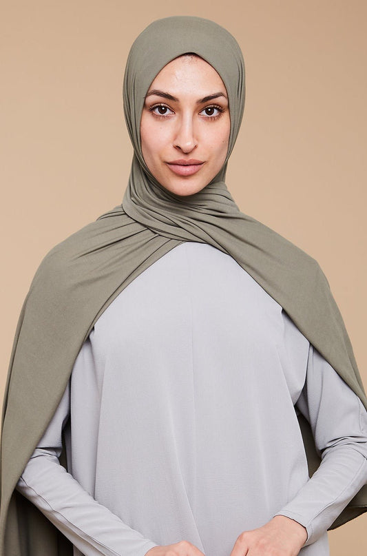 Voile jersey doux - Sauge olive - CAVE LONDON
